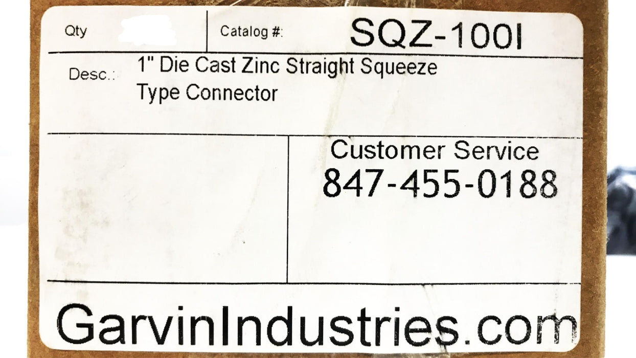 Garvin Straight Squeeze Connector with Insulated Throat SQZ-1001 [Lot of 13] NOS