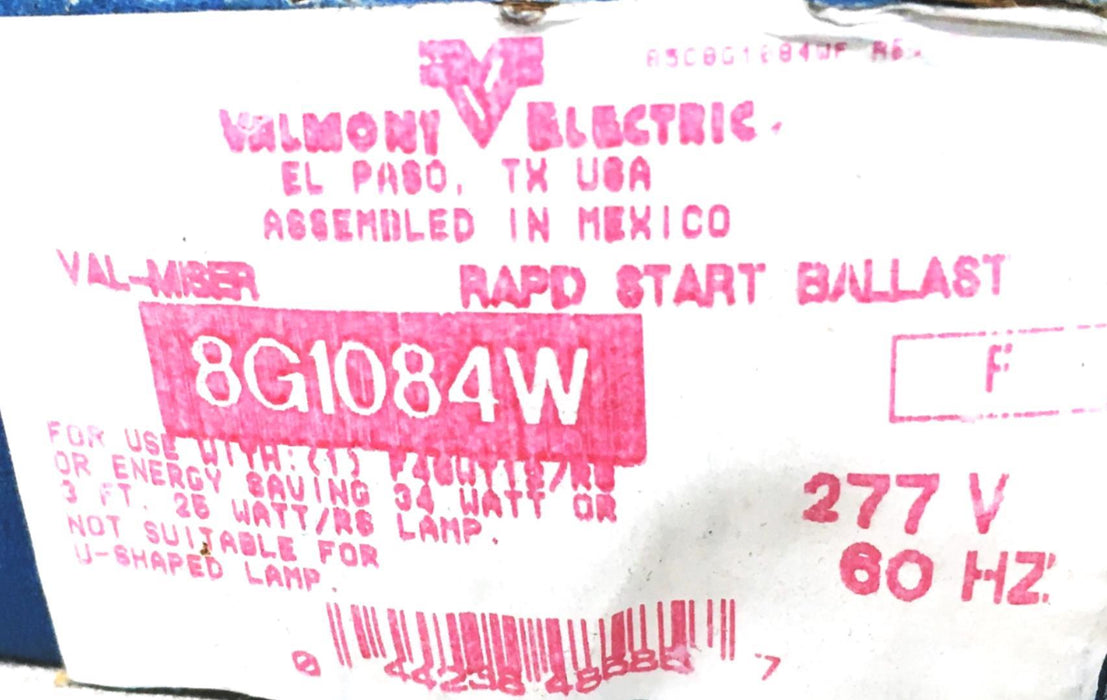 Valmont Electric Fluorescent Lamp Ballast 8G1084W NOS