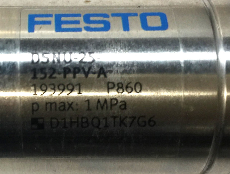Festo Stainless Pneumatic Air Cylinder DSNU-25-152-PPV-A NOS