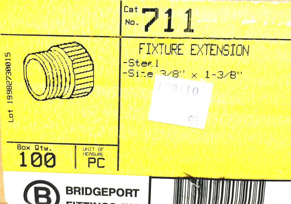 Bridgeport 3/8X1-3/8 Inch Fixture Extension 711 [Lot of 34] NOS