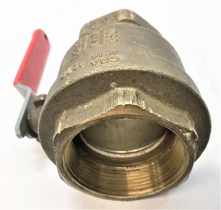 UNBRANDED 150WSP/600 WOG 2-1/4" Brass Shut-Off Ball Valve USED