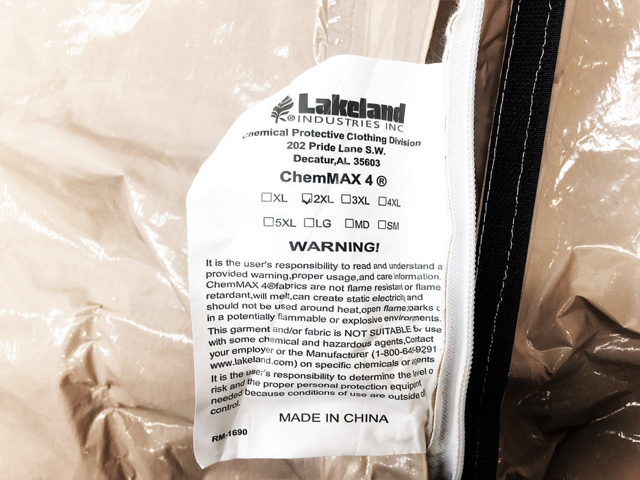 Lakeland ChemMAX 4 2XL Tan Coverall With Hood And Boots C4T165T [Lot of 3] NOS