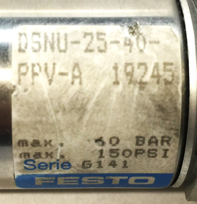 Festo Stainless Pneumatic Air Cylinder DSNU-25-40-PPV-A NOS