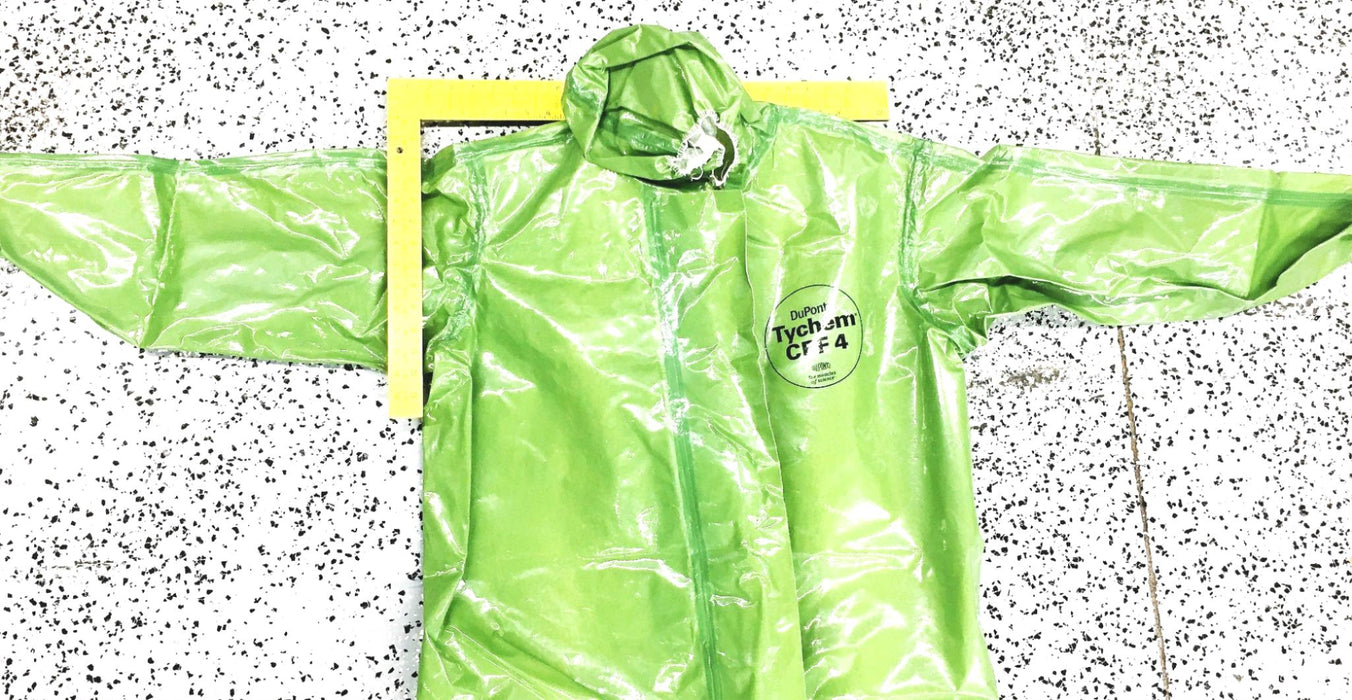 DuPont 2XL Tychem Chemical Protection Coverall With Hood And Boots CPF 4 NOS
