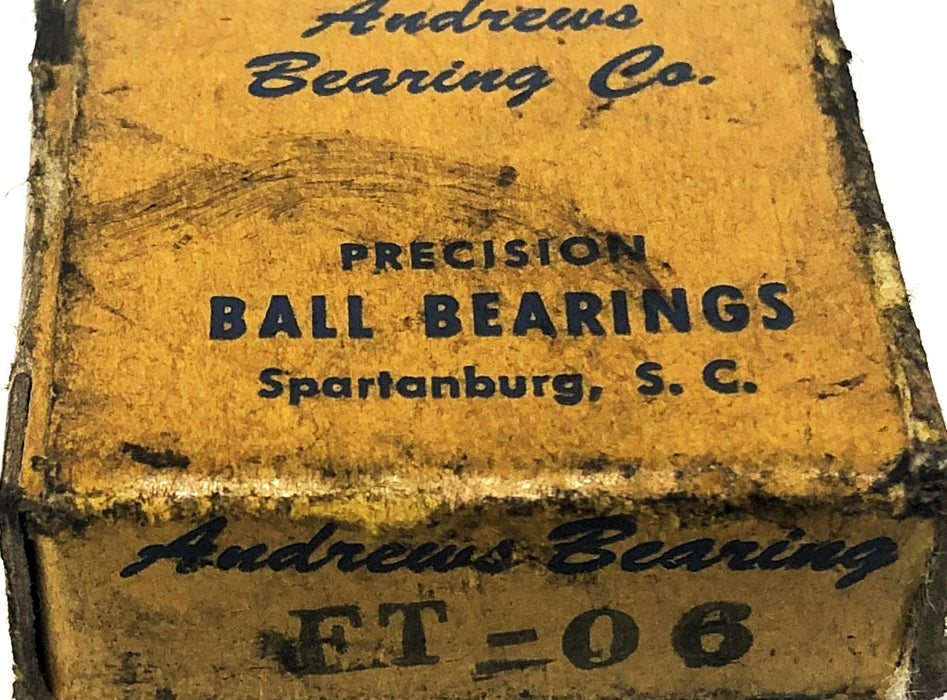Andrew's Bearings Thrust Bearing FT-06 NOS