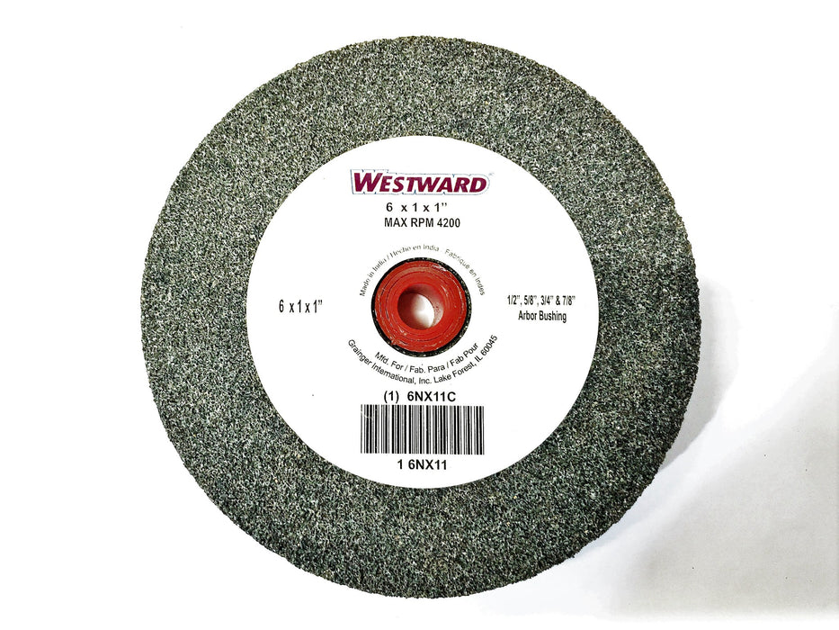 Westward 6 x 1" Aluminum Oxide Bench Grinding Wheel 6NX11C NOS