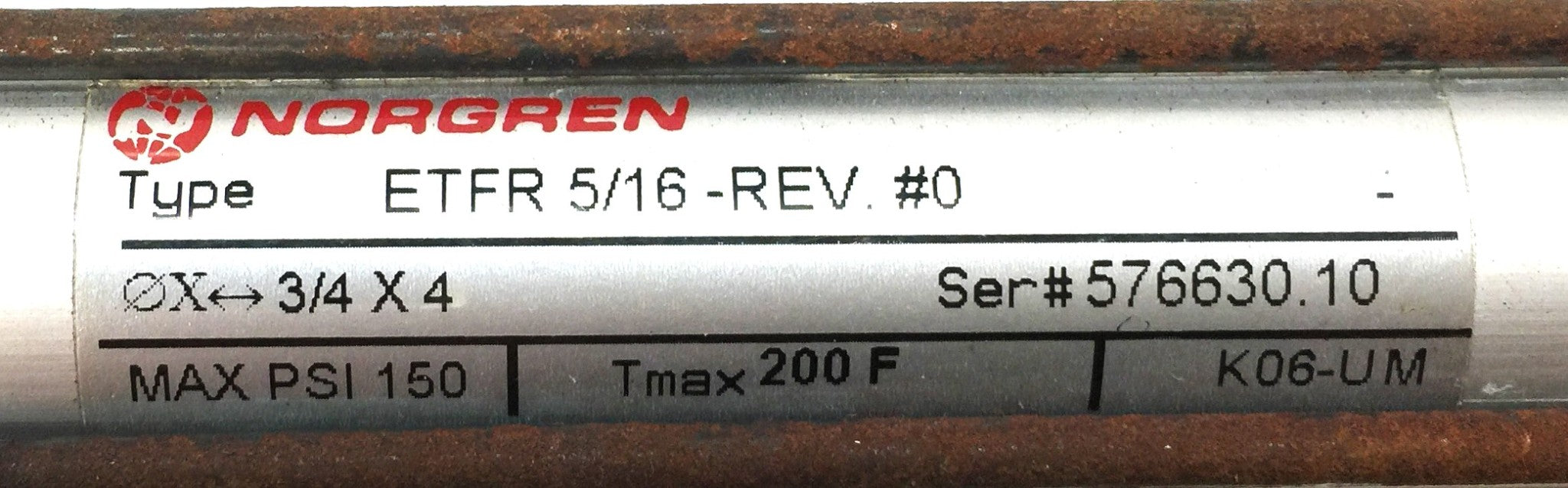 Norgren Pneumatic Air Cylinder ETFR 5/16-REV.#0 NOS