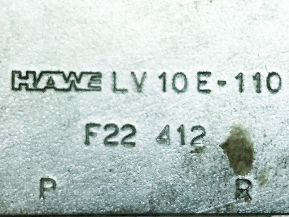 Hawe Hydraulic Idle Valve LV10E-110-F22-412 NOS