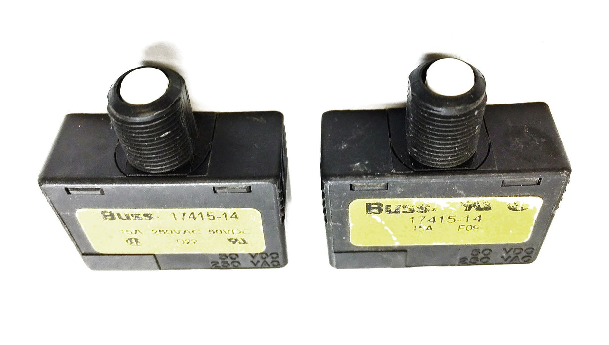 Bussmann Push Button Circuit Breaker 17415-14 [Lot of 2] NOS