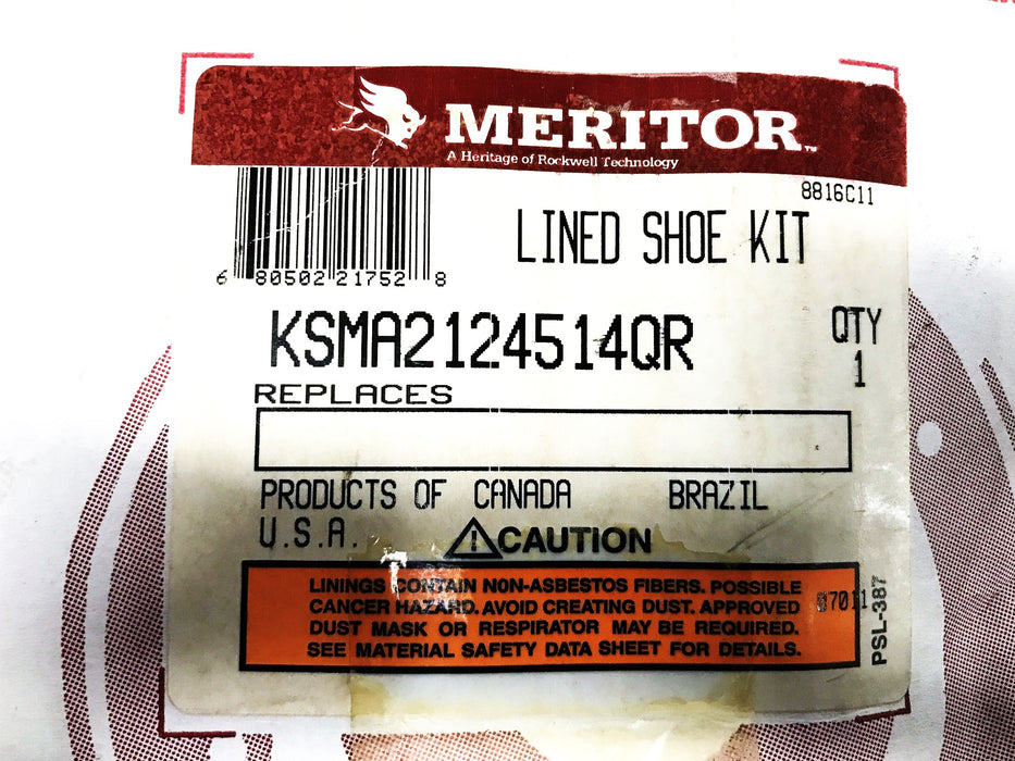 Meritor Brake Shoe Lining Set KSMA2124514QR NOS
