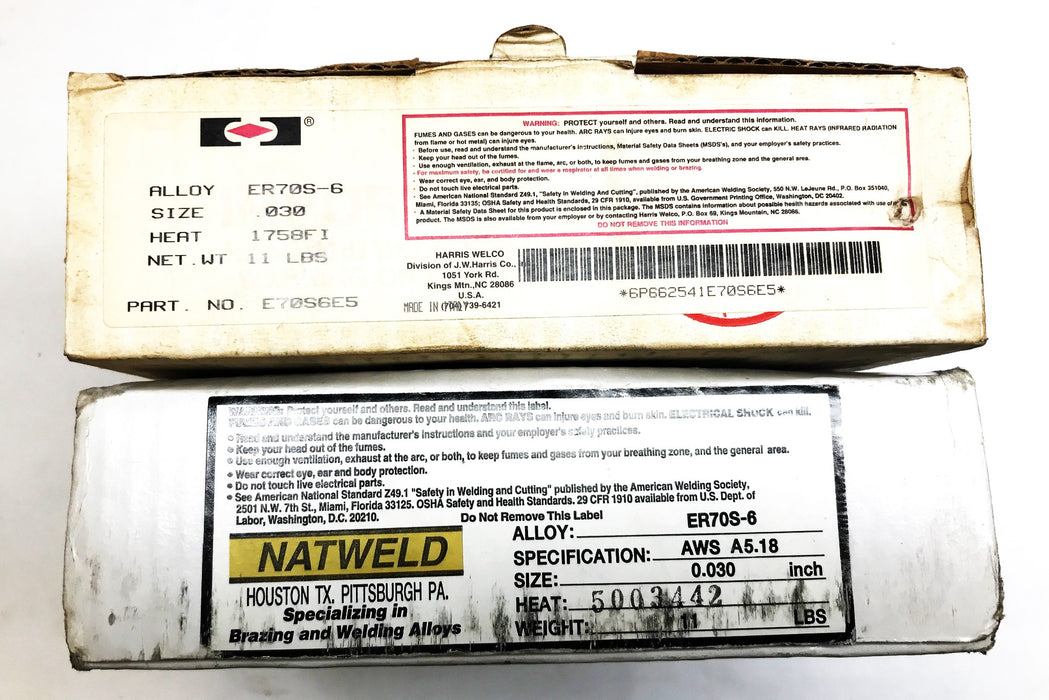 Natweld/Harrisweld Spooled Welding Wire, 11 Lbs. E70S6E5 [Lot of 2] NOS