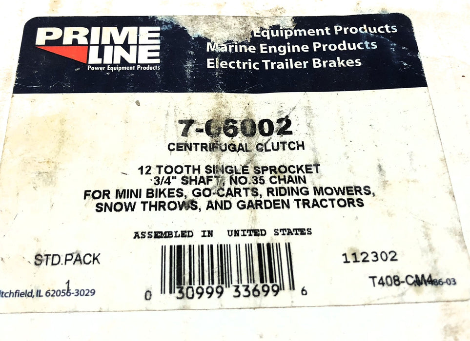 Prime Line Centrifugal Clutch 7-06002 NOS
