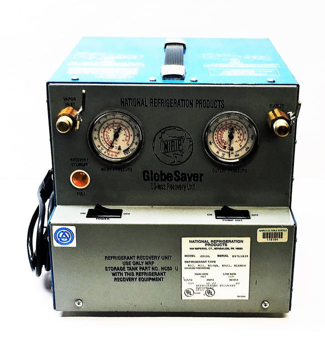 NRP GlobeSaver Oil-Less Recovery Unit GS1UL (R97L1835) USED