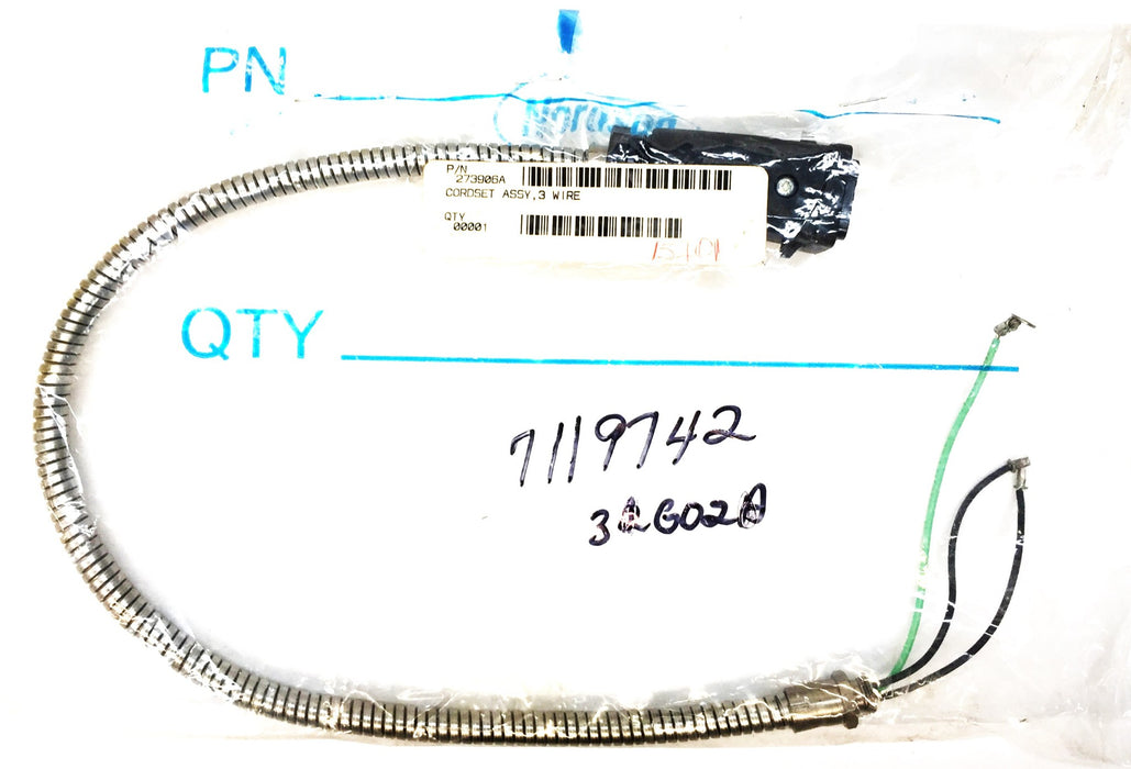 Nordson Replacement 3-Wire Cordset Assembly 273906A NOS