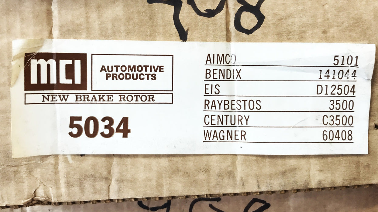 MCI Disc Brake Rotor and Hub 5034 NOS
