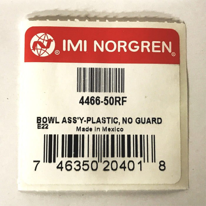 Norgren Plastic Bowl Assembly 4466-50RF NOS