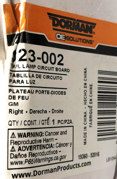 Dorman Tail Lamp Circuit Board 923-002 (Q46006) NOS