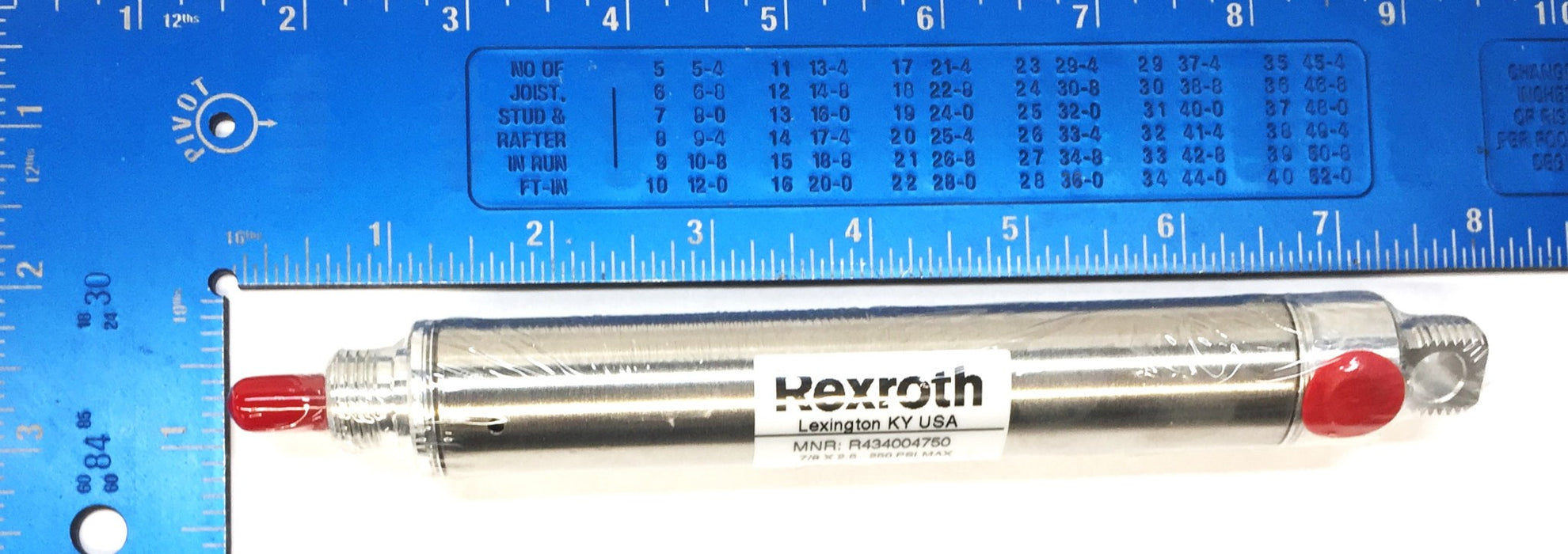 Rexroth Stainless Steel Round Pneumatic Air Cylinder R434004750 NOS