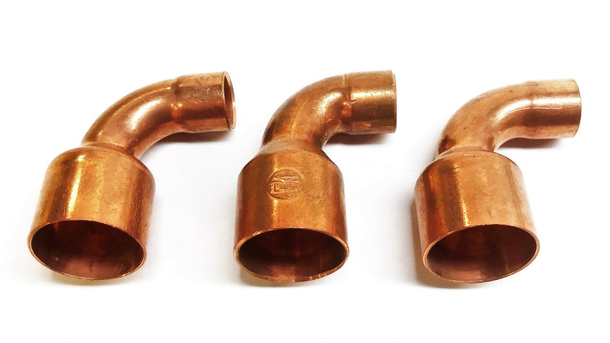 Unbranded 1" Seat x 1/2" Sweat Copper Reducing Elbow [Lot of 3] NOS