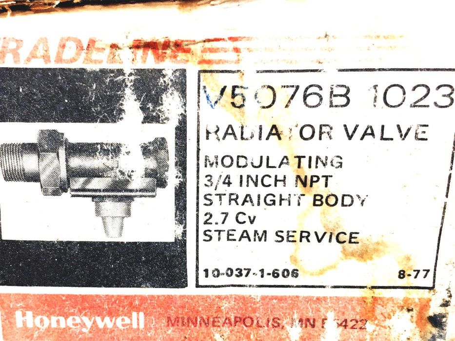 Honeywell Radiator Valve V5076B 1023 NOS