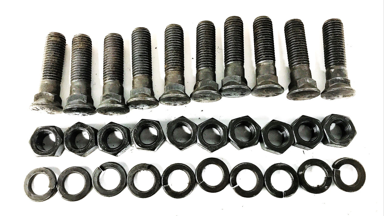 Dome Head Snow Plow Bolt 3/4" x 3" with Nut and Lock-Washer [Lot of 10] NOS