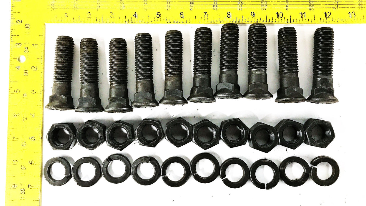 Dome Head Snow Plow Bolt 3/4" x 3" with Nut and Lock-Washer [Lot of 10] NOS