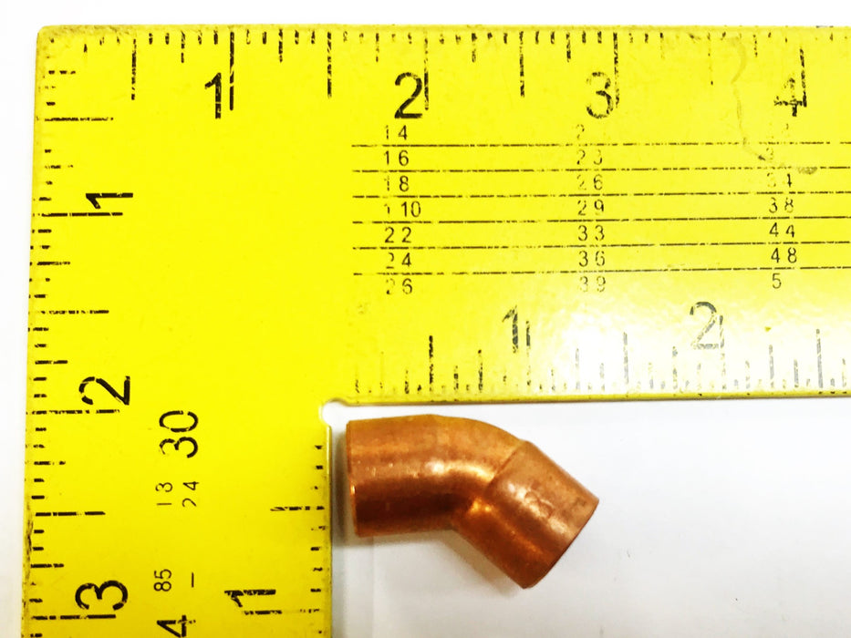 Unbranded 1/2" Sweat 45 Degree Copper Elbow Coupling [Lot of 7] NOS