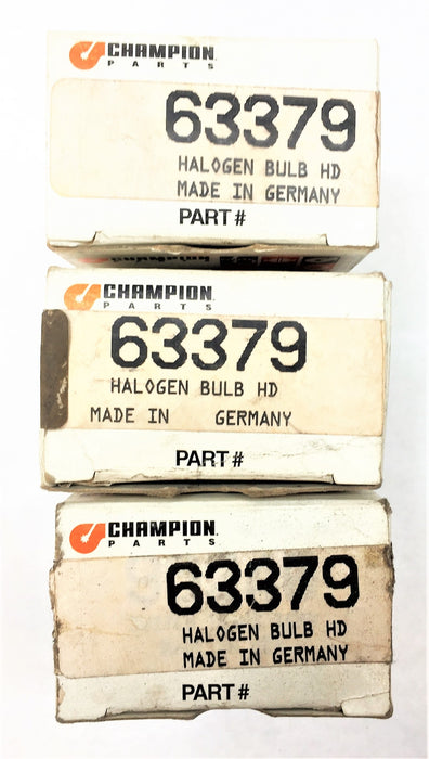 CHAMPION Halogen Bulb 63379 [Lot of 3] NOS