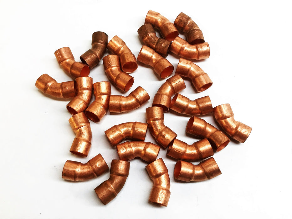Unbranded 1/2" Sweat 45 Degree Copper Elbow Coupling [Lot of 27] NOS