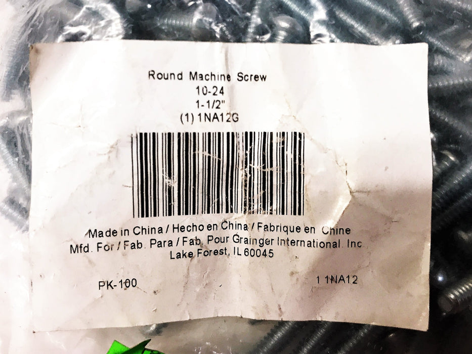 Grainger 10-24 x 1-1/2" Phillips Round Head Machine Screw 1NA12 [Lot of 200] NOS