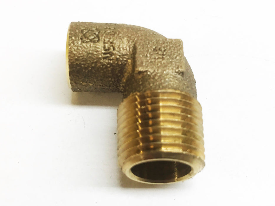 Unbranded 1/2" Sweat x 1/2" Male 90 Degree Bronze Elbow Coupling [Lot of 4] NOS