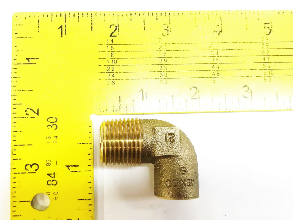 Unbranded 1/2" Sweat x 1/2" Male 90 Degree Bronze Elbow Coupling [Lot of 4] NOS