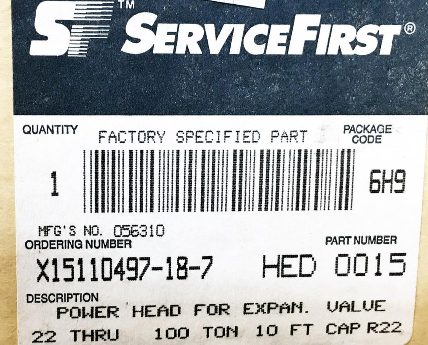 Trane Power Head For Expansion Valve HED0015 (XC726 HW-2B) NOS