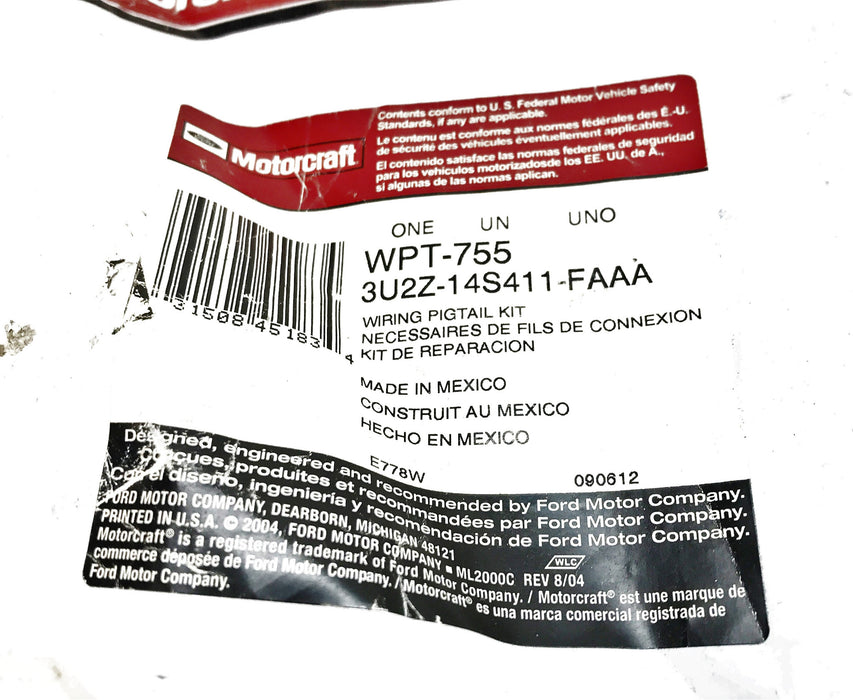 Motorcraft Blower Motor Pigtail Connector WPT-755 (3U2Z-14S411-FAAA) NOS
