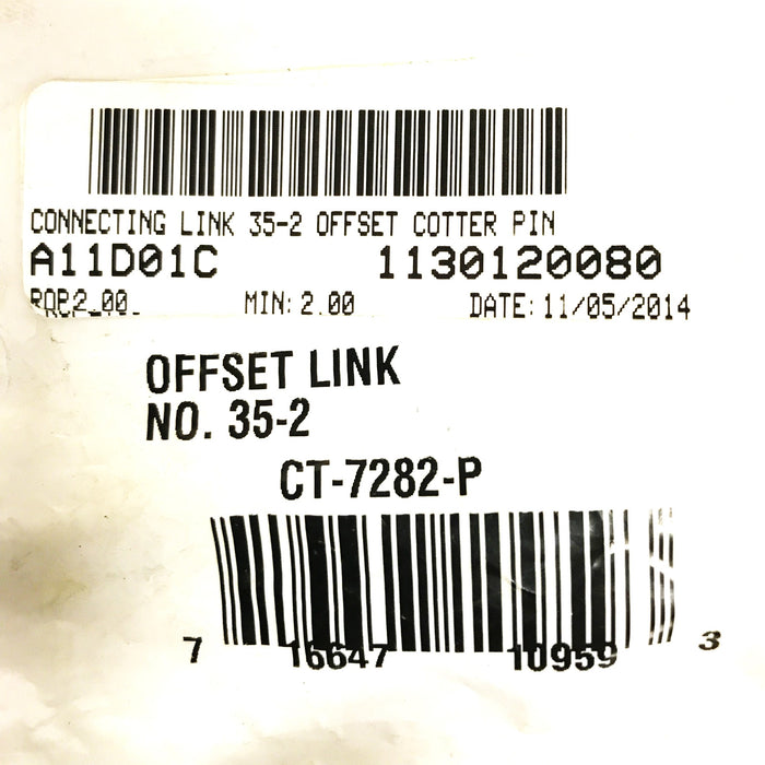 Diamond Chain Roller Chain Offset Link CT-7282-P [Lot of 3] NOS