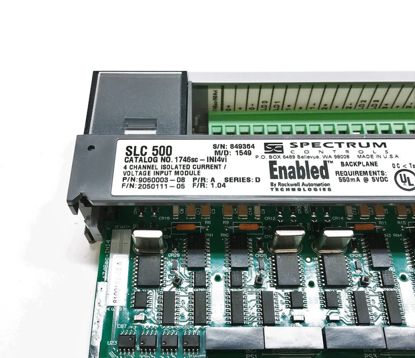 Spectrum "SLC500" SER D P/R A F/R 1.04 4-Channel Input Module 1746sc-INI4vi
