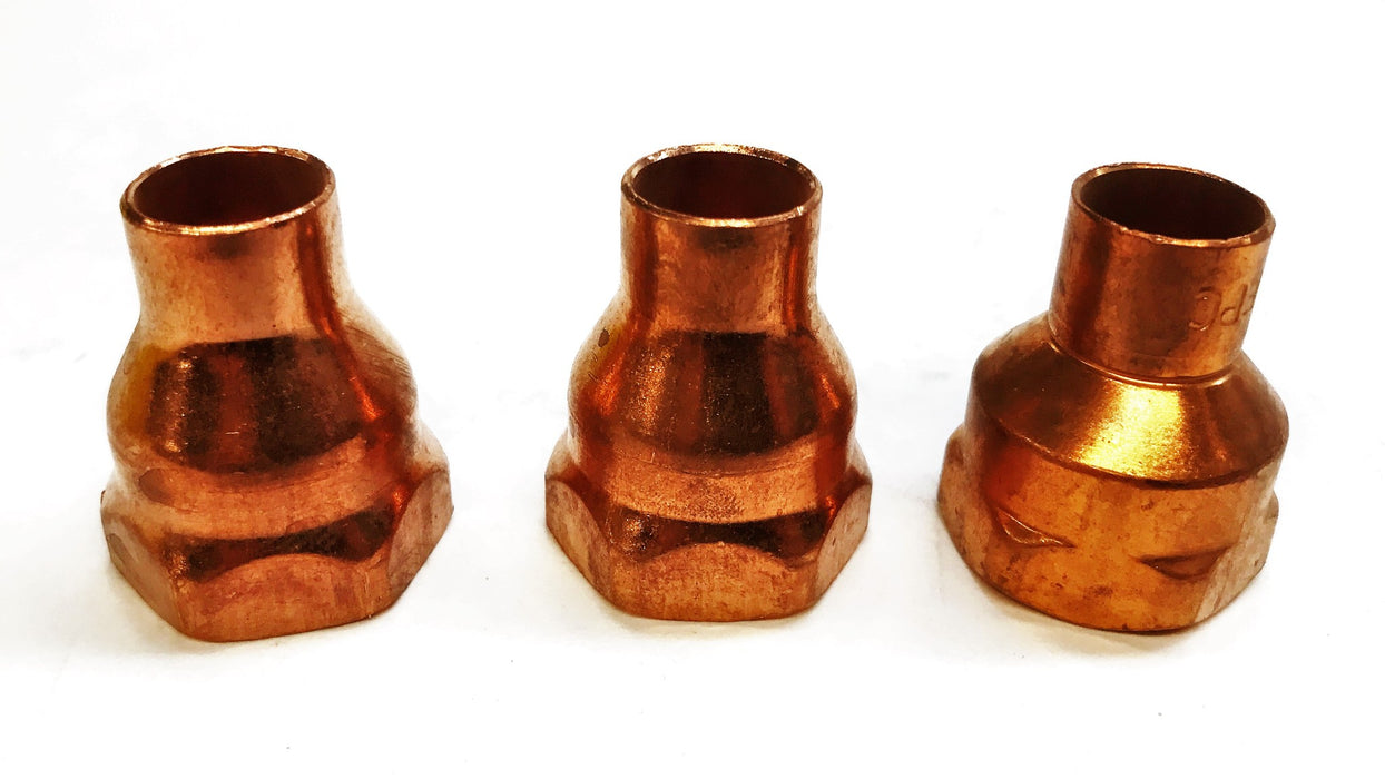 EPC Copper 1" Female x 1/2" Sweat Reducing Coupling [Lot of 3] NOS