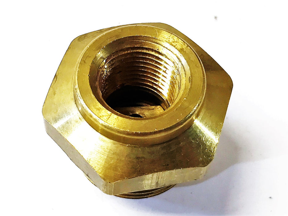 Brass 5/8" Female to 1-1/4 Male Pressure Gauge Adapter NOS