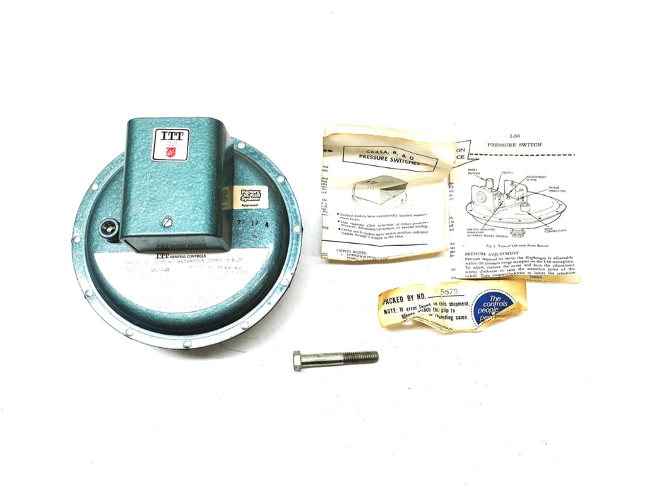 ITT Pressure Switch L58A102B NOS