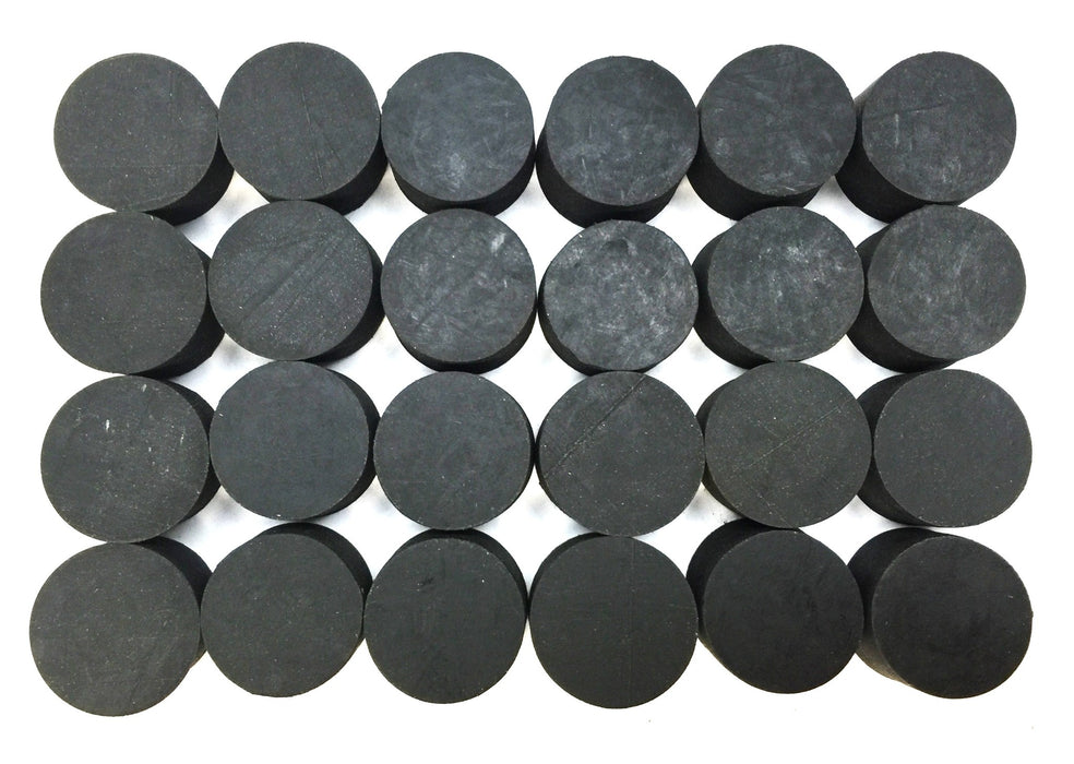 Unbranded 1" x 3/4" Solid Black Rubber Stopper Seal [Lot of 24] NOS