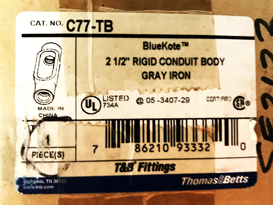 Thomas & Betts 2-1/2" Rigid Conduit Outlet Body C77-TB NOS