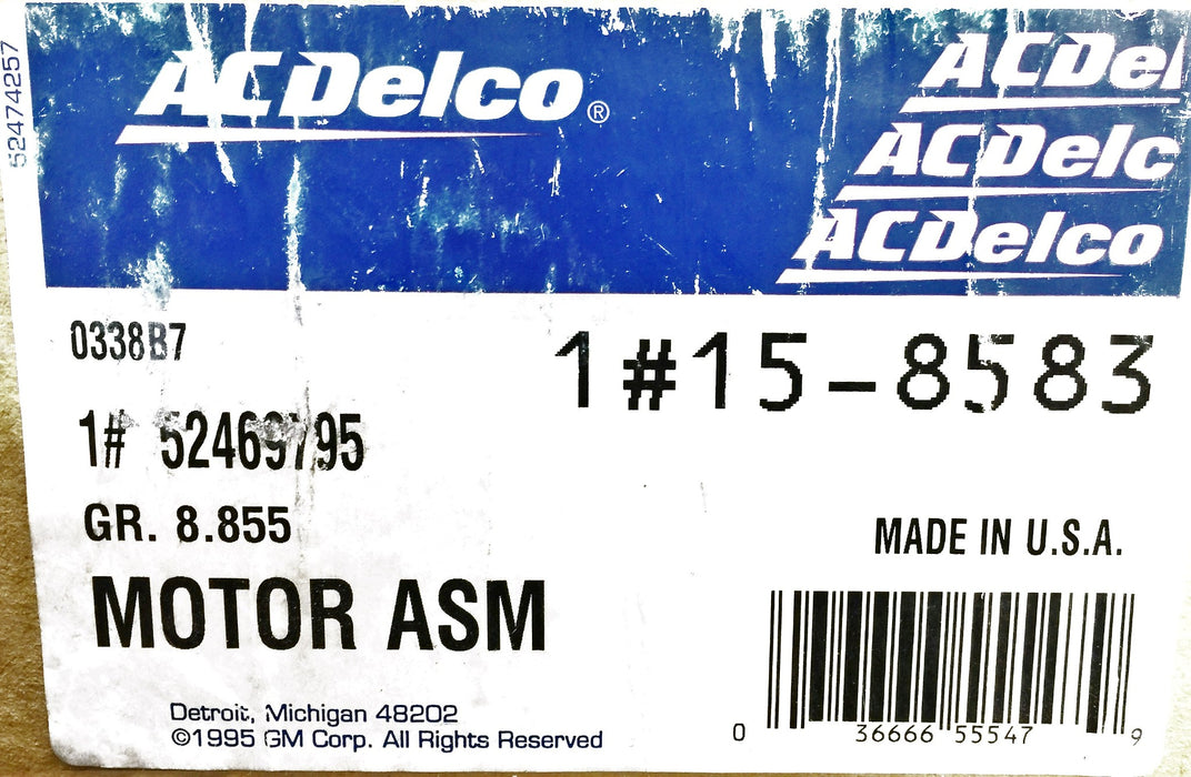 AC Delco HVAC Motor Assembly 52469795 NOS