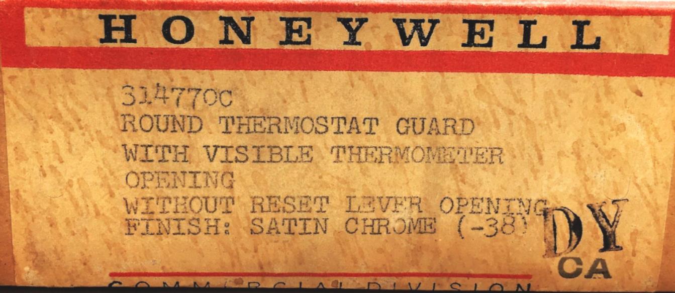 Honeywell Round Satin Chrome Thermostat Guard 314770C NOS