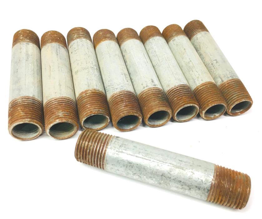 Unbranded 1/2" X 4" Threaded Steel Nipple [ LOT OF 8 ] NOS