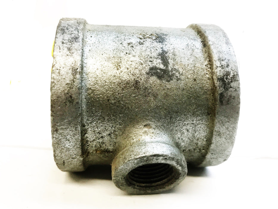 Galvanized Malleable Iron 2" Female x 1/2" Female x 2" Female Tee NOS