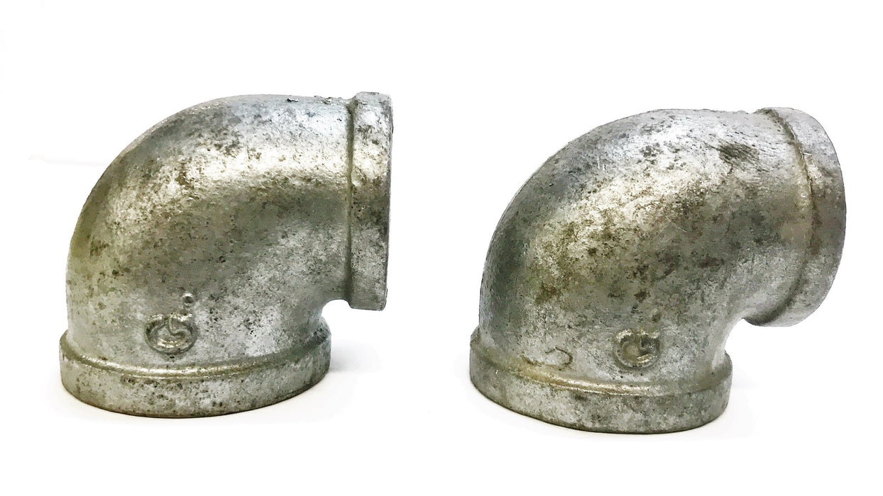 Galvanized 2" Female x 1-1/2" Female 90 Degree Reducing Elbow [Lot of 2] NOS