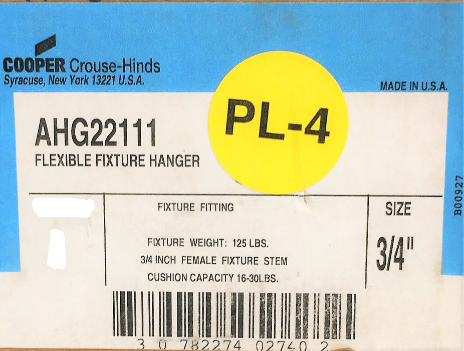 Cooper Crouse-Hinds Vapor Tight Cushion Fixture AHG22111 NOS