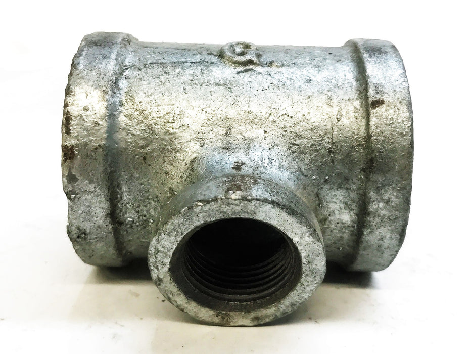Unbranded Galvanized 1-3/4" x 7/8" x 1-3/4" Tee Coupling [Lot of 2] NOS