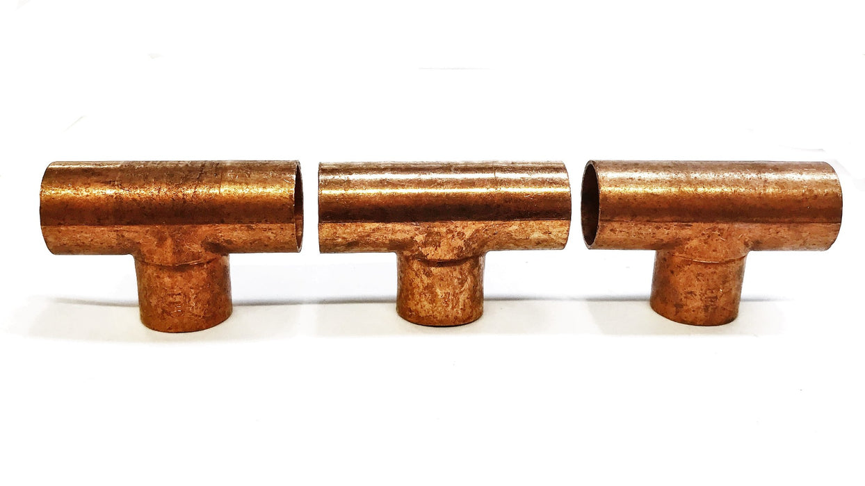 EPC 1" Sweat x 1" Sweat x 1" Sweat Copper Tee Coupling [Lot of 3] NOS