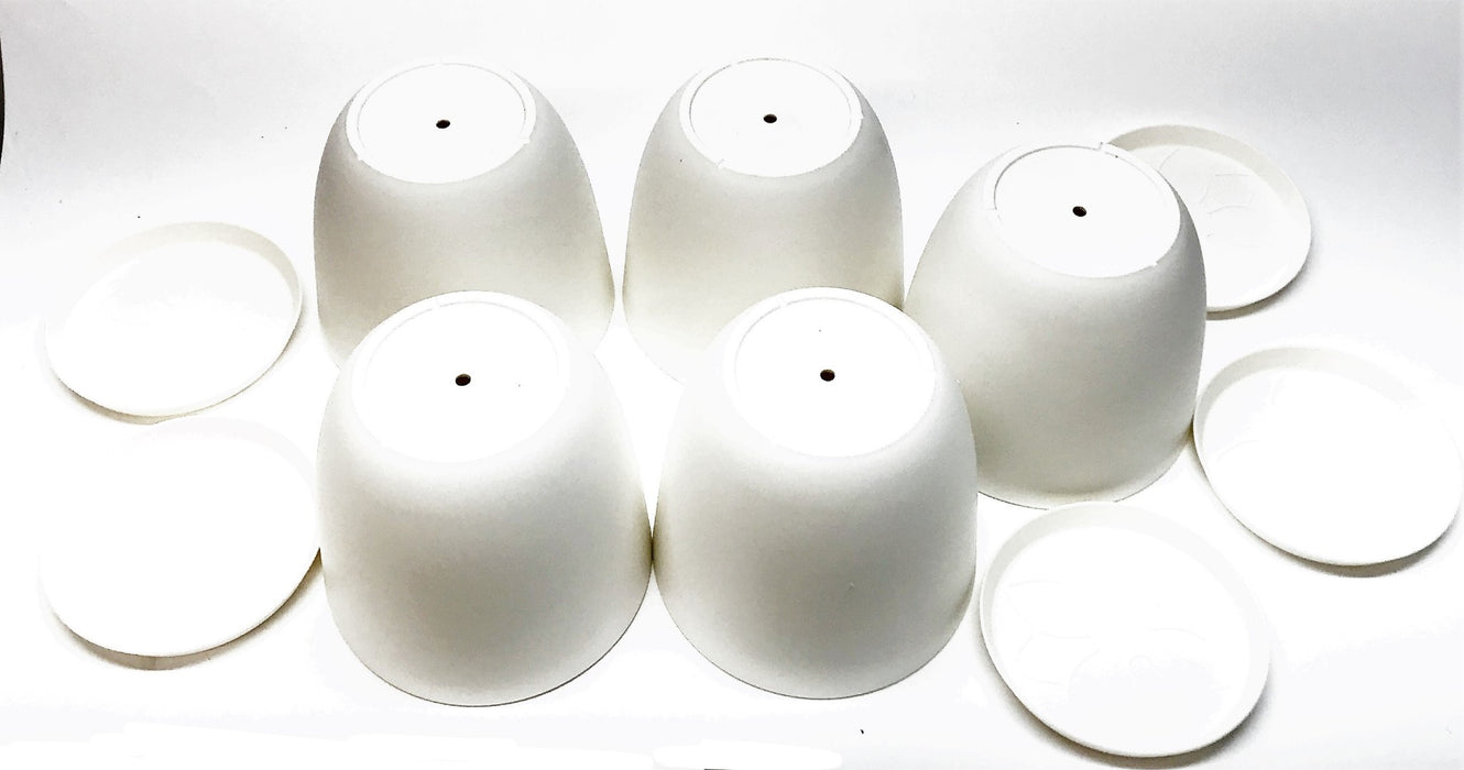 Mkono 6.5" Round Plastic Planter w/ Saucer  YYSLHPM01 [Lot of 5] NOS
